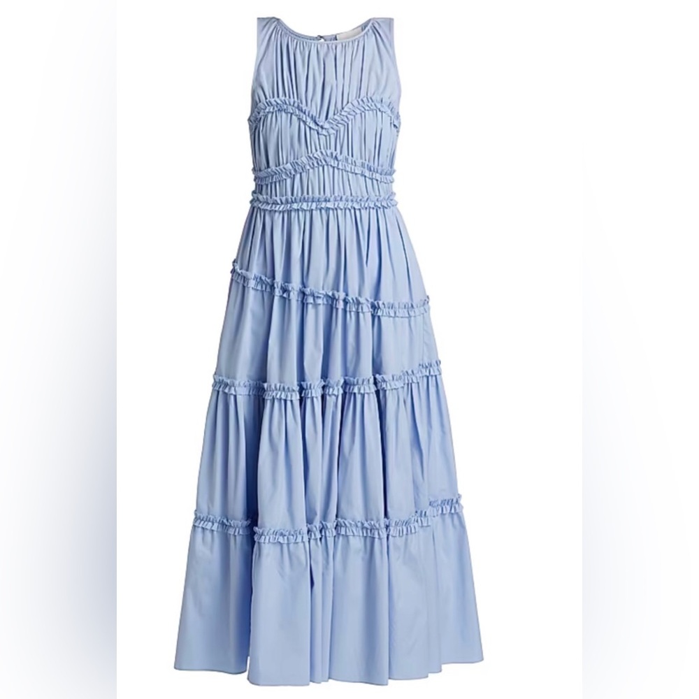 Cinq à Sept Light Blue Tiered Maxi Dress